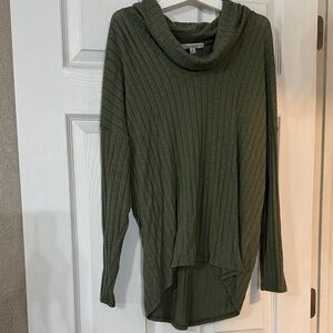 Green Envelope Forest Cowl Neck Sweater